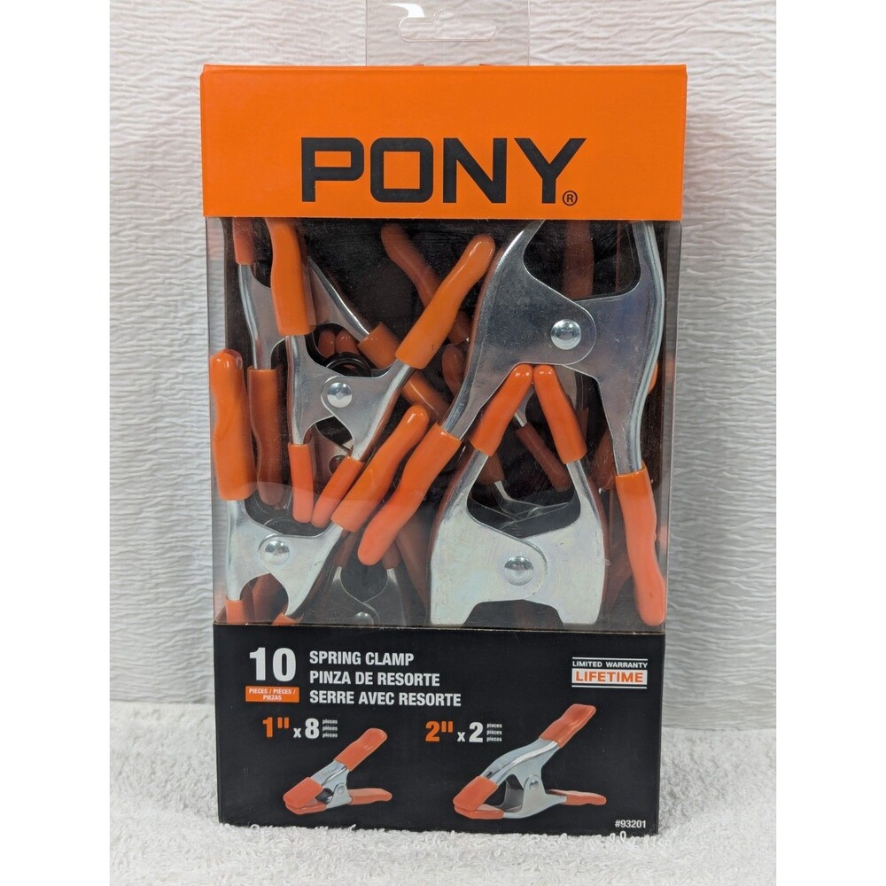 PONY - 10-piece - 6-inch 4-inch Heavy Duty Metal Spring Clamps Set 2 in & 1 in